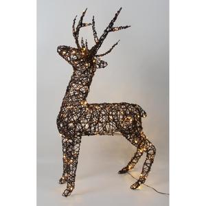 RENNA EN RATÁN A LED 120 LUCI 53X43 H. 92CM - Product Image 1