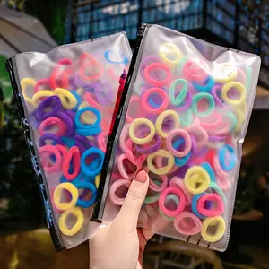 Koreanische süße Kinder Haar bindungs seil 100 Stück pro Tasche Schöne nicht verletzte Haare Mädchen Baby kleine Gummi elastische Haarband