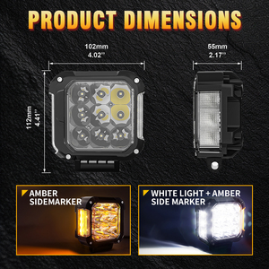 Faro LED ad Alta e Bassa Intensità, Luce di Guida LED, Faro LED per Spazzaneve, <span class=keywords><strong>Trattore</strong></span>, Camion, Escavatore - Product Image 2
