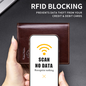 Ví da nam SCHLATUM thủ công, chất liệu da hạt, ngăn chặn RFID, kiểu dáng mỏng, cổ điển, mở đóng dễ dàng, kẹp tiền, dung tích lớn, da bò ngắn - Product Image 4