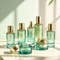 Ensemble d'emballages cosmétiques personnalisés 30g 50g 40ml 100ml 120ml, flacons en verre de luxe avec pompe à lotion, flacons colorés électro-plaqués rose, pot pour soins de la peau