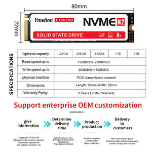 Vente en gros de SSD M.2 NVMe PCIe 3.0 2280, capacité réelle 128 Go, 256 Go, 512 Go, 1 To, choix entre neuf ou d'occasion, fourniture d'usine M.2 NVMe - Product Image 2