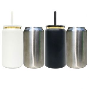 Gold Plated Underneath Powder Coated Stainless Steel Double Walled 16oz Soda <b>Beer</b> Can Cups for Laser Engrave - Product Image 4
