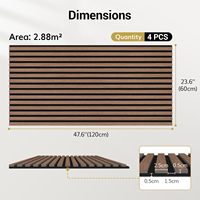 Panneaux acoustiques en bois industriel pour mur à lattes, lot de 4, 47,2x23,6 pouces, insonorisants, décoration intérieure, salon, chambre, bureau, noyer