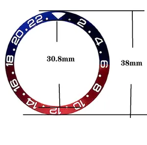 Rlx gmt 주인을 위한 주문 알루미늄 시계 부속 시계 날의 사면 38mm 시계 날의 사면 삽입
