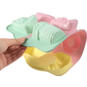 Moule en silicone alimentaire multi-couleurs en forme de dessin animé pour la cuisson, idéal pour les biscuits, mousses, glaces et aliments pour bébés - Kit DIY domestique - Product Image 5