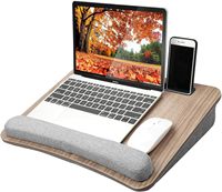 Combohome vente en gros nouveau bureau portable en bambou avec coussin d'oreiller sacs de rangement pour bureau à domicile ordinateur portable support de bureau