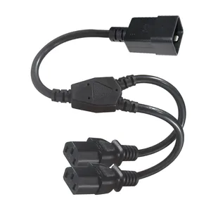 2C13 20A Conversor Tipo Iec320 Masculino 2X Dupla Fêmea Para Iec Spliter T Branch 2 2 Way C13 C20 Y Splitter Cabo de Alimentação 15A