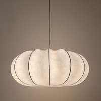 Lampe en fer minimaliste, lustres modernes, forme de citrouille, suspension décorative en soie, lampe suspendue pour table à manger, salon