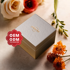Empaquetado de joyero personalizado con logotipo, caja rígida con estampado de oro caliente para accesorios - Product Image 1