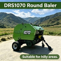 Mini-presse à balles DRS1070 montée sur prise de force de tracteur pour coopération entre agents, balles de 70x100cm pour le pressage de foin et de paille sur petites exploitations agricoles