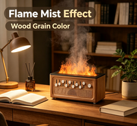 Diffuseur d'arômes à brume flamme, humidificateur ultrasonique, humidistat, purificateur d'air LED de table, 3 couleurs, aromathérapie domestique, minuterie silencieuse