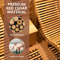 Vente directe usine – Sauna infrarouge lointain à spectre complet en bois massif de pruche, chaise de relaxation, cabine de sauna 2 personnes pour usage domestique