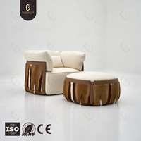 Fauteuil artisanal de qualité supérieure double surface en cuir véritable A2 et cuir d'agneau Fauteuil ergonomique de luxe à rembourrage profilé sur mesure