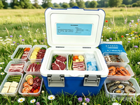 Glacière isotherme portable et légère de 13 L, écologique et durable, avec double fermeture pour canettes et aliments, idéale pour le camping en extérieur