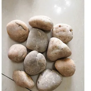 white round pebble Polished Stones White Glowing Pebble Stone For Garden