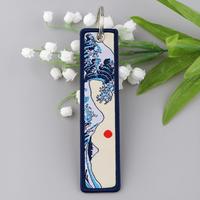Vagues japonaises Art Dessin Broderie Porte-clés Sac à dos Porte-clés Porte-clés Motos Porte-clés Cosplay Accessoires Bijoux Cadeau