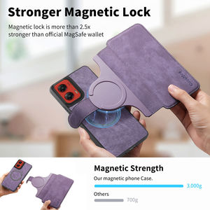 Funda Magnética con Ranuras para Tarjetas y Soporte para Motorola Edge 60 Fusion <span class=keywords><strong>Moto</strong></span> G86, Funda Tipo Libro de Cuero PU - Product Image 5