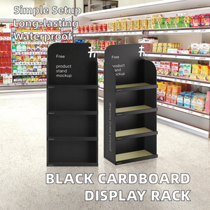 Rak <span class=keywords><strong>Display</strong></span> Kardus Kertas Modern Hitam Daur Ulang Tahan Air untuk Supermarket Bersertifikasi ISO9001 Mudah Dipasang - Product Image 2