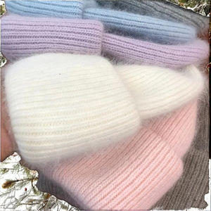 Nuevo Gorro de Punto de Felpa Cálido para Mujer, Invierno 2026, con Logotipo Personalizado, Suave y Peludo, de Pelo de Conejo Largo, Gorro de Mujer - Product Image 2