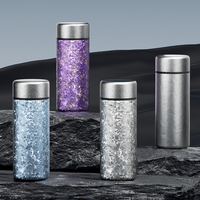 Bouteille d'eau de luxe en titane à effet givré, double paroi sous vide, mini thermos de voyage léger, tasse saine, maintien thermique 12 heures