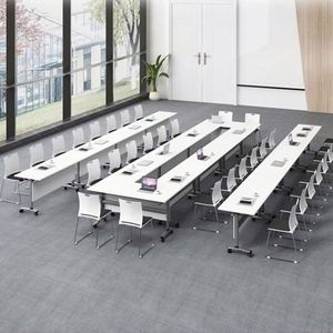 Ensemble de tables de conférence modulaires en bois pliables, <span class=keywords><strong>table</strong></span> de salle de <span class=keywords><strong>réunion</strong></span>, <span class=keywords><strong>table</strong></span> de formation - Product Image 6