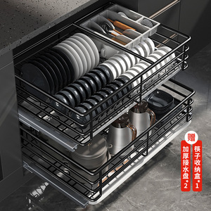 Cesta extraíble de acero inoxidable 304 para condimentos de cocina, organizador de cocina de doble capa, tazón de almacenamiento extraíble sólido. - Product Image 2