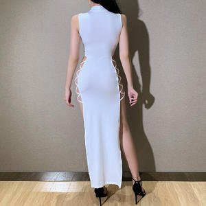 <span class=keywords><strong>Robe</strong></span> longue sexy <span class=keywords><strong>pour</strong></span> soirée en boîte de nuit, sans manches, avec fente haute, bandage, <span class=keywords><strong>pour</strong></span> femmes - Product Image 3
