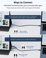 Moniteur portable IPS HDR de 15,6 pouces, 1920x1080, 60 Hz, avec deux haut-parleurs intégrés, étui en cuir, écran externe pour téléphone, PC, jeux