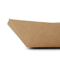 Barquettes à collation en carton, capacité 400 ml, 17x11,5x4 cm, couleur marron, jetables, écologiques, barquettes marron pour collations