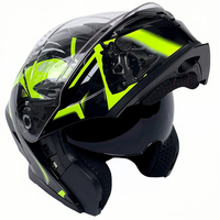 Casques de moto YM Flip Up, accessoires intelligents personnalisés unisexes à double visière de style allemand avec lumières LED