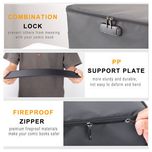 Caja de Almacenamiento para Cómics Resistente al <span class=keywords><strong>Fuego</strong></span> y al Agua, Caja para Cómics, Contenedor para Cómics Resistente a la Humedad con Cierre de Seguridad - Product Image 4
