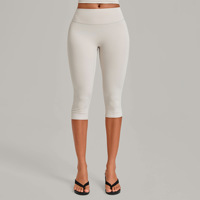 Celana Capri Yoga Pelangsing Panjang Penuh Bahan Spandex/Nilon Olahraga Lari Luar Ruangan Kebugaran Pengontrol Perut Pengangkat Bokong Elastis