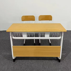 Muebles Escolares Estables, Juego de Sillas Escolares con Estructura Metálica Moderna y Duradera, Escritorios de Estudio para Estudiantes con Altura Ajustable - Product Image 3