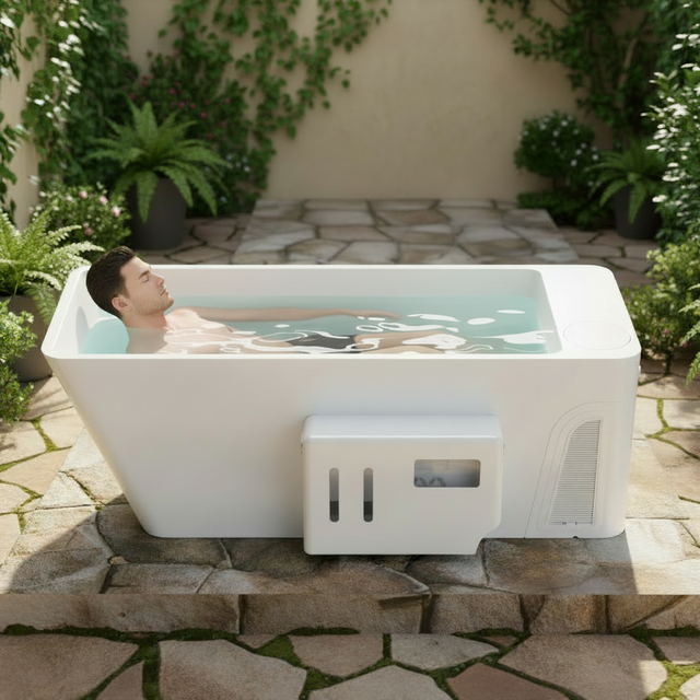 Cold Plunge Whirlpool Tub Wifi Control Commercial All-in Ice Tub for Gym Athlete Muscle Recovery Ice Spa Tub with 1 HP Chiller