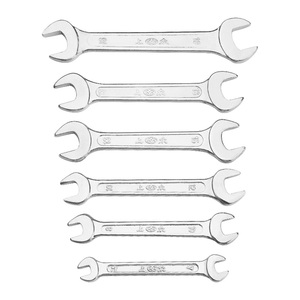 Jeu <span class=keywords><strong>de</strong></span> clés plates à double extrémité et clés à molette - Matériel CRV, kit d'outils <span class=keywords><strong>de</strong></span> réparation automobile, chromé, qualité industrielle - Product Image 1