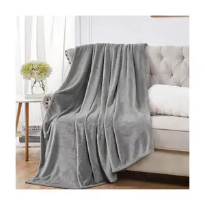 Modern Quilted Flannel Throw Super Soft Waterproof Solid Pattern Blanket Lightweight and Foldable