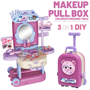 Jouets DIY 3 en 1 pour filles, jouets de coiffeuse princesse, jeux éducatifs, habillage, beauté, maquillage, table de coiffeuse pour enfants - Product Image 1