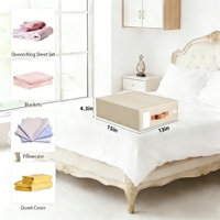 Organisateur de placard pliable moderne et authentique avec fermeture éclair, grande capacité, durable, pour draps et parures de lit