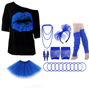 Conjunto <span class=keywords><strong>de</strong></span> accesorios <span class=keywords><strong>de</strong></span> falda sólida para niñas, camiseta <span class=keywords><strong>de</strong></span> <span class=keywords><strong>los</strong></span> años <span class=keywords><strong>80</strong></span> para fiesta, disfraz <span class=keywords><strong>de</strong></span> <span class=keywords><strong>los</strong></span> años 1980, S-XXXL - Product Image 3