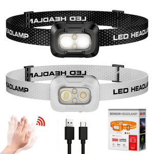 Nouvelle lampe frontale LED rechargeable tricolore transfrontalière, longue autonomie, ultra-lumineuse, étanche, pour activités de plein air, pêche, cyclisme et VTT - Product Image 5