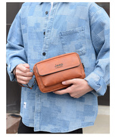 Koreanische Sportliche Casual Designer Luxus Kleine Quadratische Herren PU-Leder Schulter Messenger Crossbody Handtasche Sommer Knopfverschluss