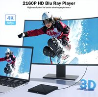 Grabadora de Blu-ray Externa Ultra HD 4K, Unidad de Disco Blu-ray de Lectura y Escritura, USB 3.0, Reproductor de Blu-ray Portátil para Laptop, Compatible con CD, DVD y BD