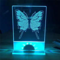 广告牌信息显示订单灯发光二极管空白3D亚克力RGB夜灯桌带支架装饰照明