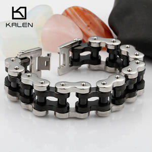 KALEN — <span class=keywords><strong>Bracelet</strong></span> à chaîne pour hommes, épais, en acier inoxydable, 22 cm, <span class=keywords><strong>moto</strong></span> - Product Image 6