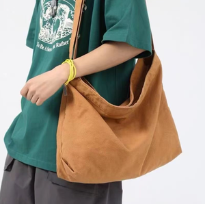 Sac fourre-tout en toile à bandoulière unique, écologique et recyclable, avec éléments de caractères chinois, taille moyenne, grande capacité, usage quotidien, uni - Product Image 1