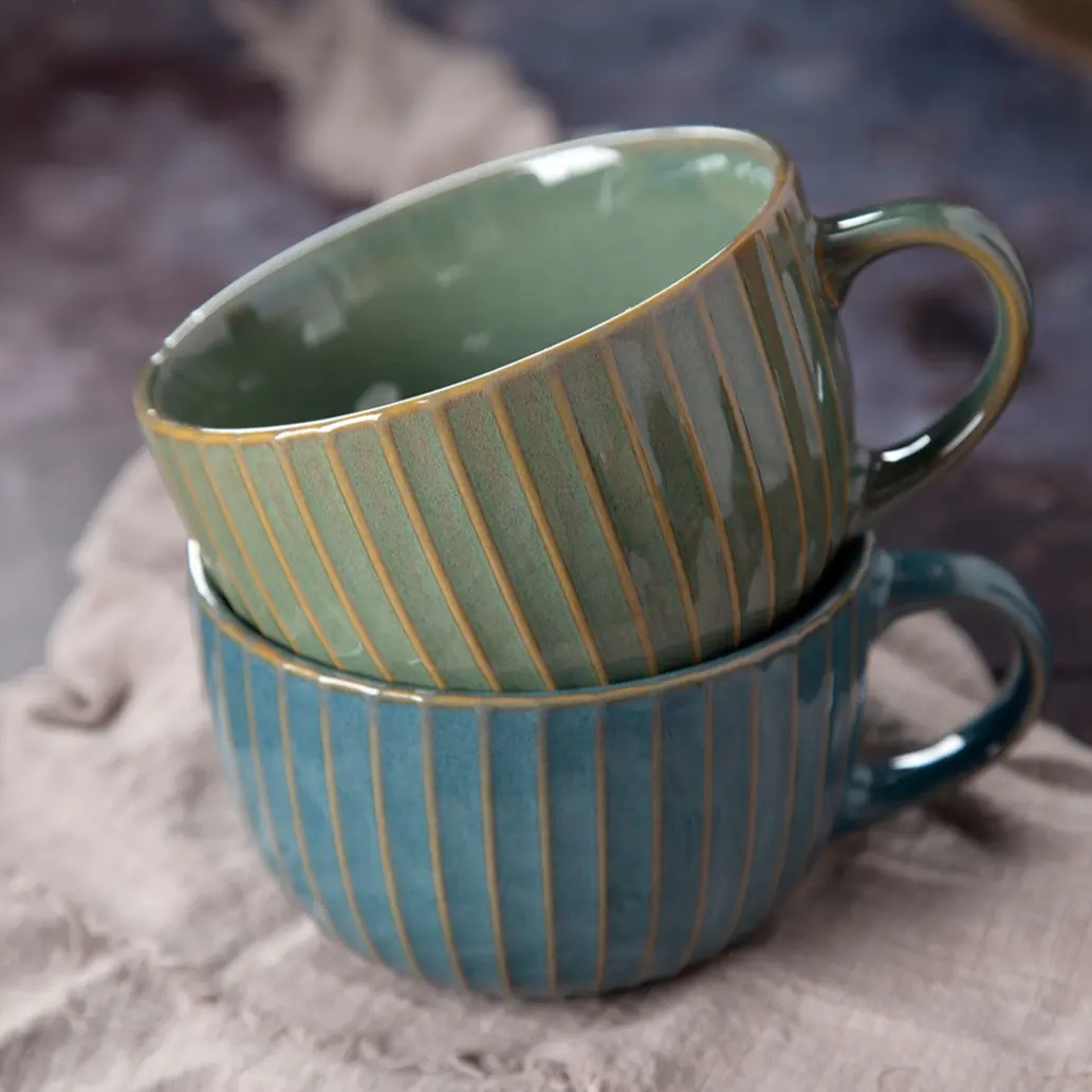 Высококачественная короткая кофейная чашка, рельефная керамическая чашка для воды и молока, керамическая чашка