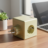 Multiprise murale cube KC moderne avec 3 prises EU, 2 ports USB et 1 port Type-C, 16A, normes CE RoHS