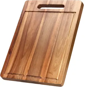 Factory Suppliers Nordic wood tray creative rectangular acacia Wooden Serving Tray with fruit grooves