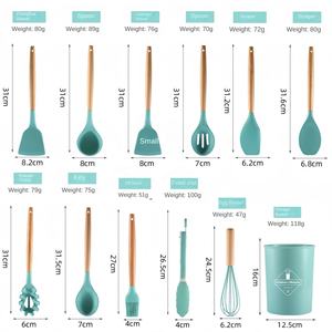 أدوات مطبخ غير لاصقة مضادة للانزلاق ومقاومة للحرارة، طقم أدوات مطبخ سيليكون من 12 قطعة، ملعقة طهي مقاومة للحرارة العالية - Product Image 2